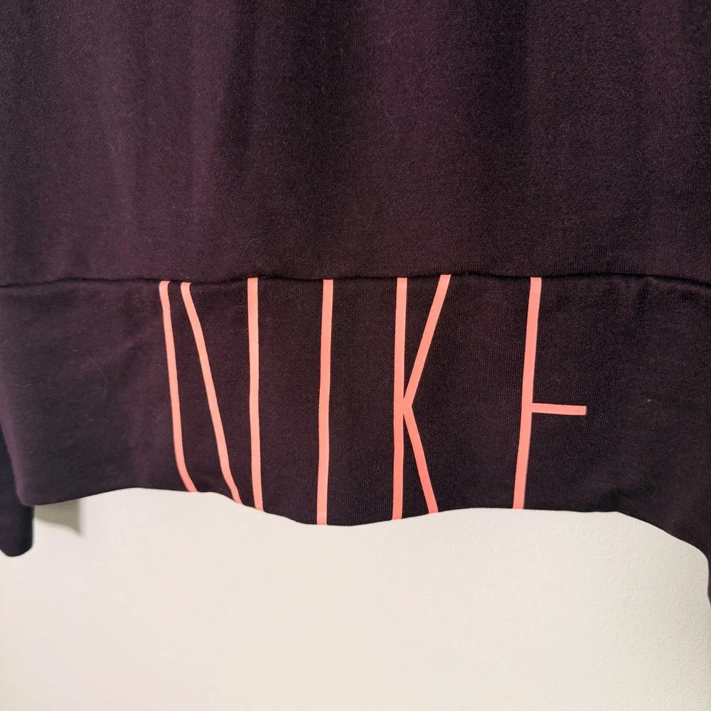 Nike‎ Spellout Dri-Fit Hoodie French Terry Plum Sweatshirt (LG) Casual Basics